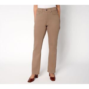 NYDJ Women's Petite Pants 10P Marilyn Straight Leg Jean Cool Brown A695157
